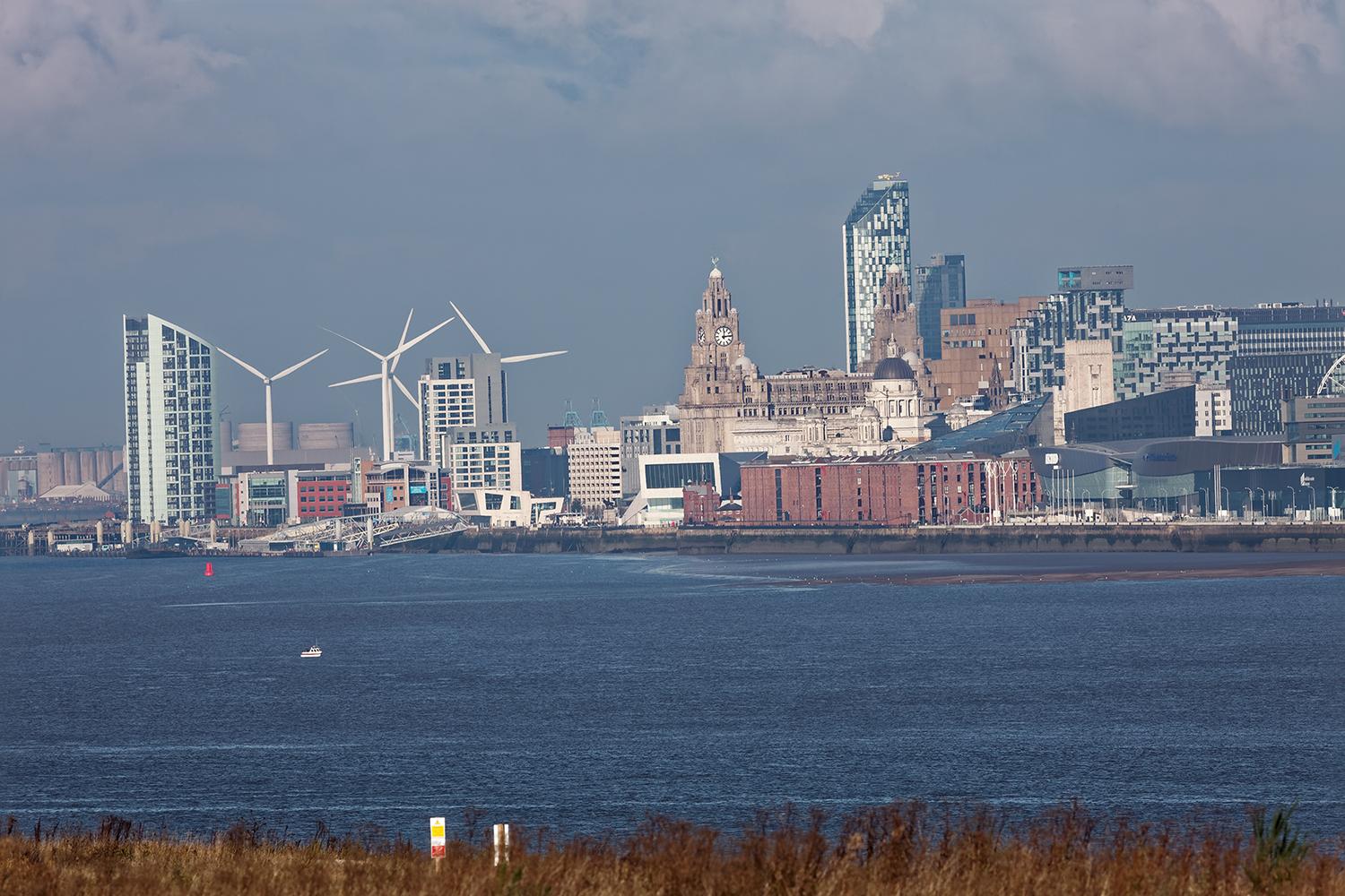 View of Liverpool from Port Sunlight River Park